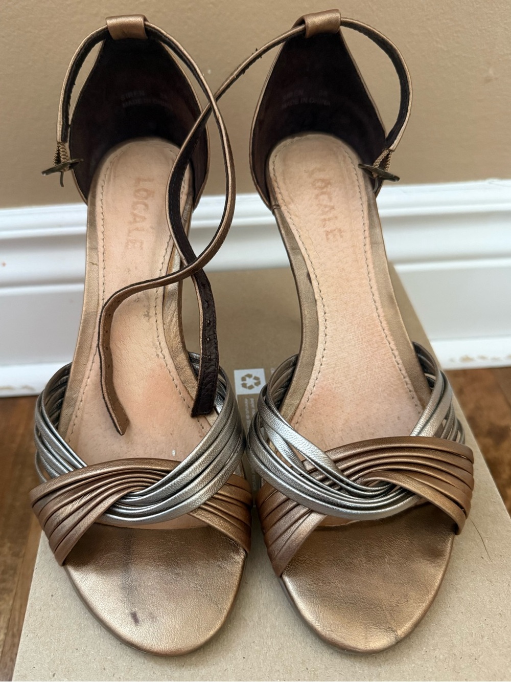 Locale Two Tone Strappy Leather 4inch heels